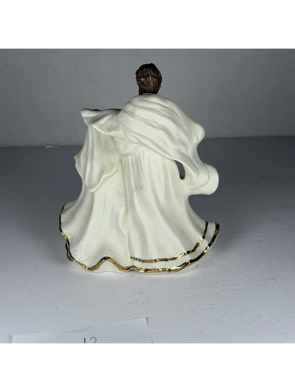 Vintage Enesco Porcelain Nativity Figurine Holy Family Gold Trim S-12